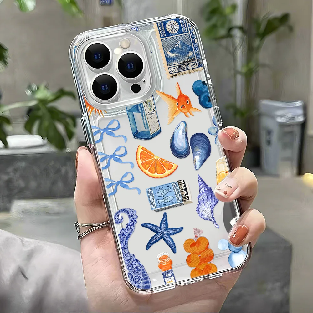 Tropical Sea Life Phone Case For iPhone 16E Case iPhone 11 12 14 15 16 Pro Max XS XR 7 8 Plus SE2022 Silicone Soft Clear Cover