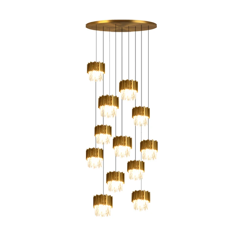 2026 New Trend Dimmable LED Chrome Silver Gold Crystal Hanging Lamps Pendant Light Suspension Luminaire Lampen For Living Room
