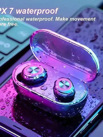 TWS Bluetooth 5.0 Earphones - 9D Stereo Touch Control, LED Display, Waterproof Sport Earbuds with Built-in Mic