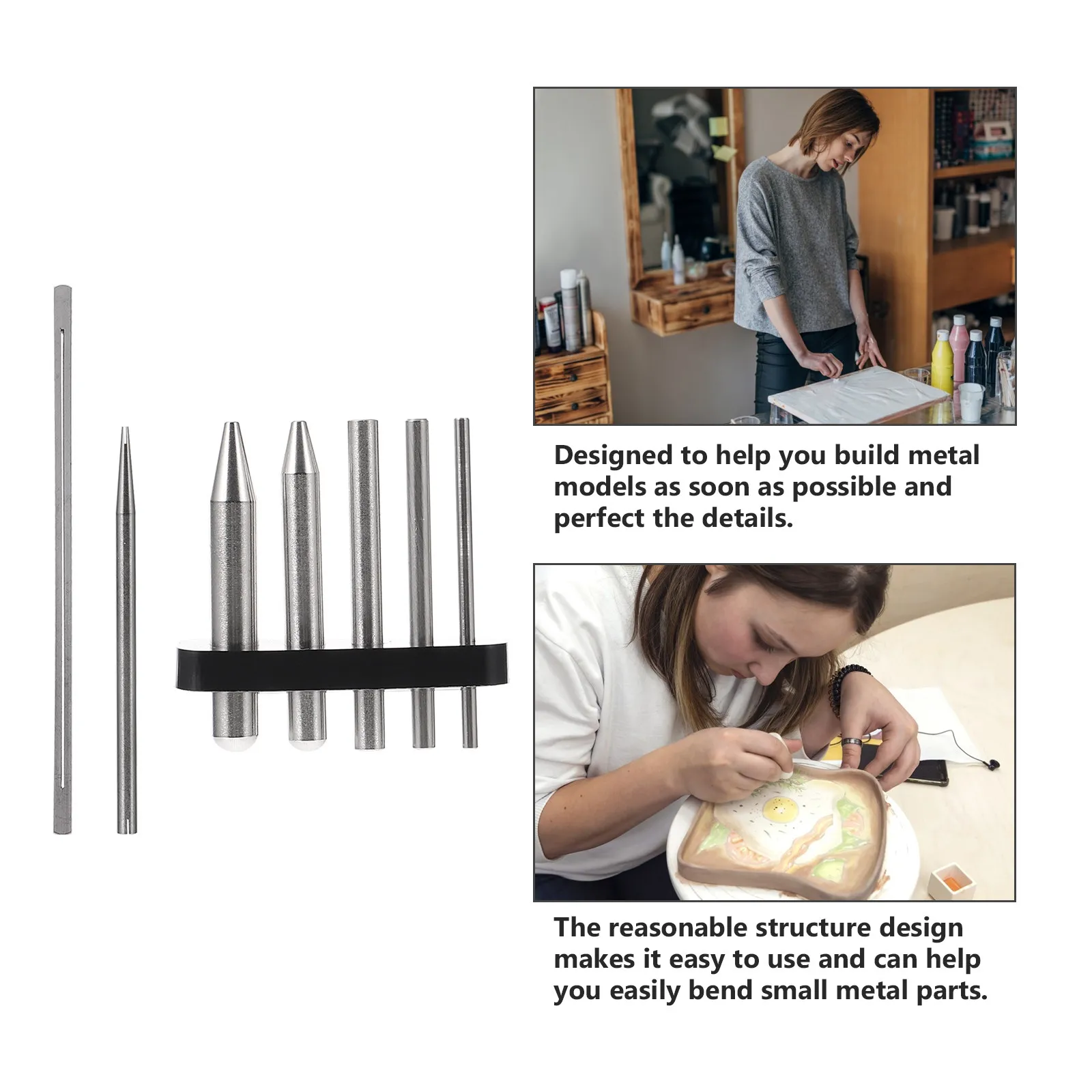 7Pcs Metal DIY Tool Set Multi-Functional Puzzle Assembly Supplies Bending Assist Tools 3D Metal Jigsaw Kit Puzzles Model Kits view 3