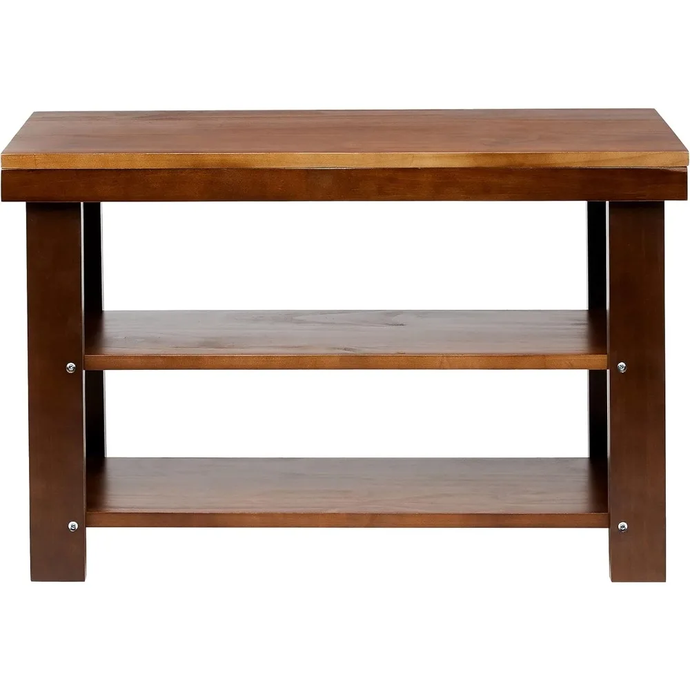 

Shoe rack bench, espresso, sturdy, durable design, made of 100% solid pine, 10.4" deep x 27.56" wide x 17.72" high