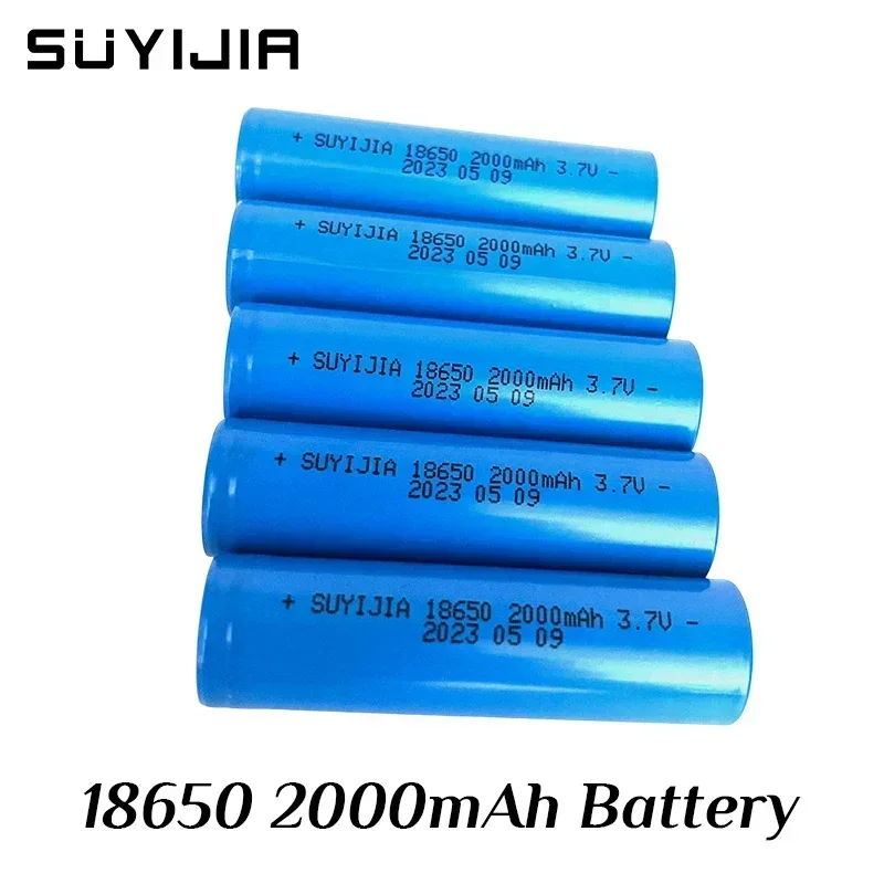 18650 Battery 3.7V 2000mAah Lithium Li-ion Rechargeable Batteries for Strong Light Flashlight Medical Equipment Power Tools