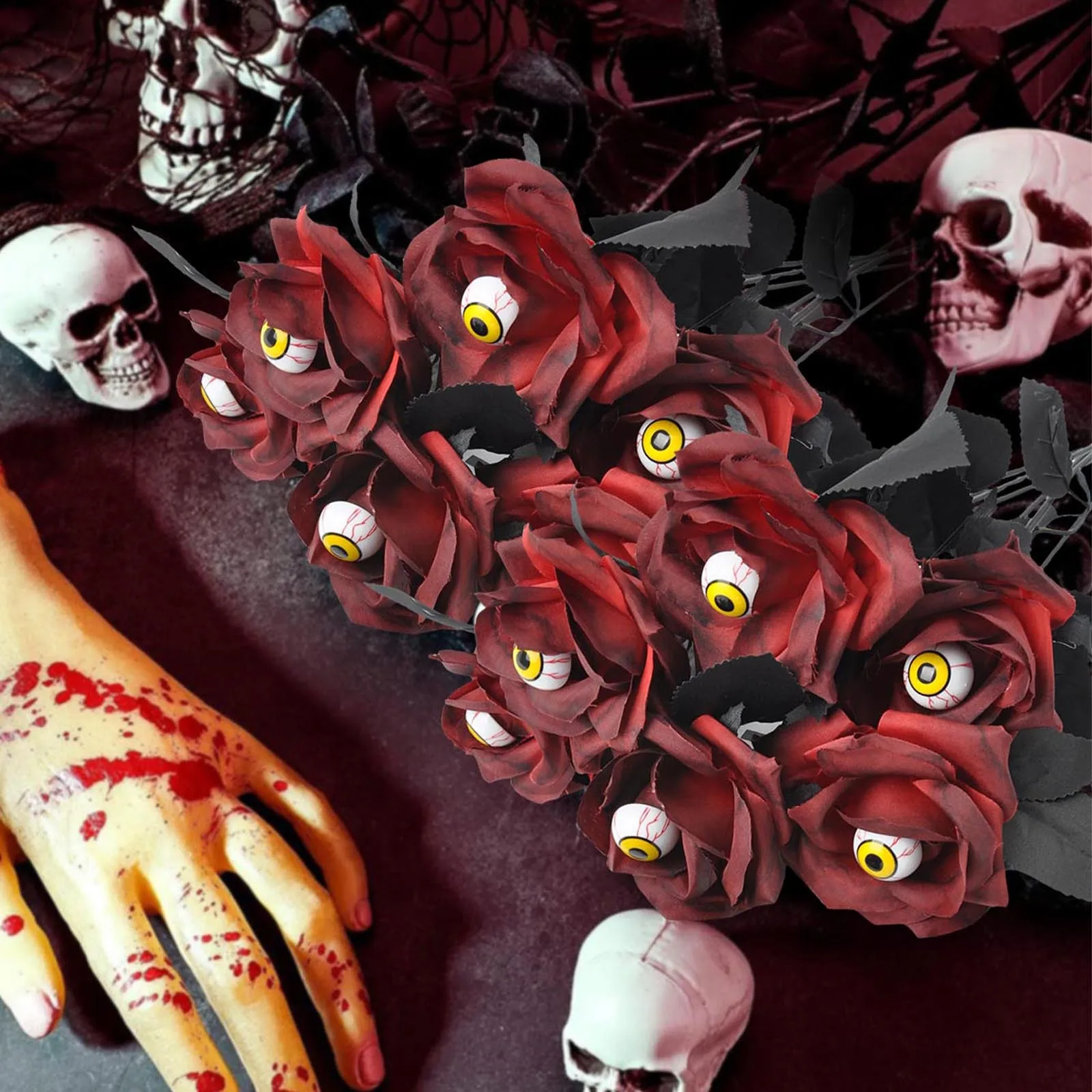 Kreative Teufels auge Rose Anordnung ist mehr für Halloween Geschenk Urlaub Party Dekoration Anordnung vier Farben zur Auswahl – Detail 19