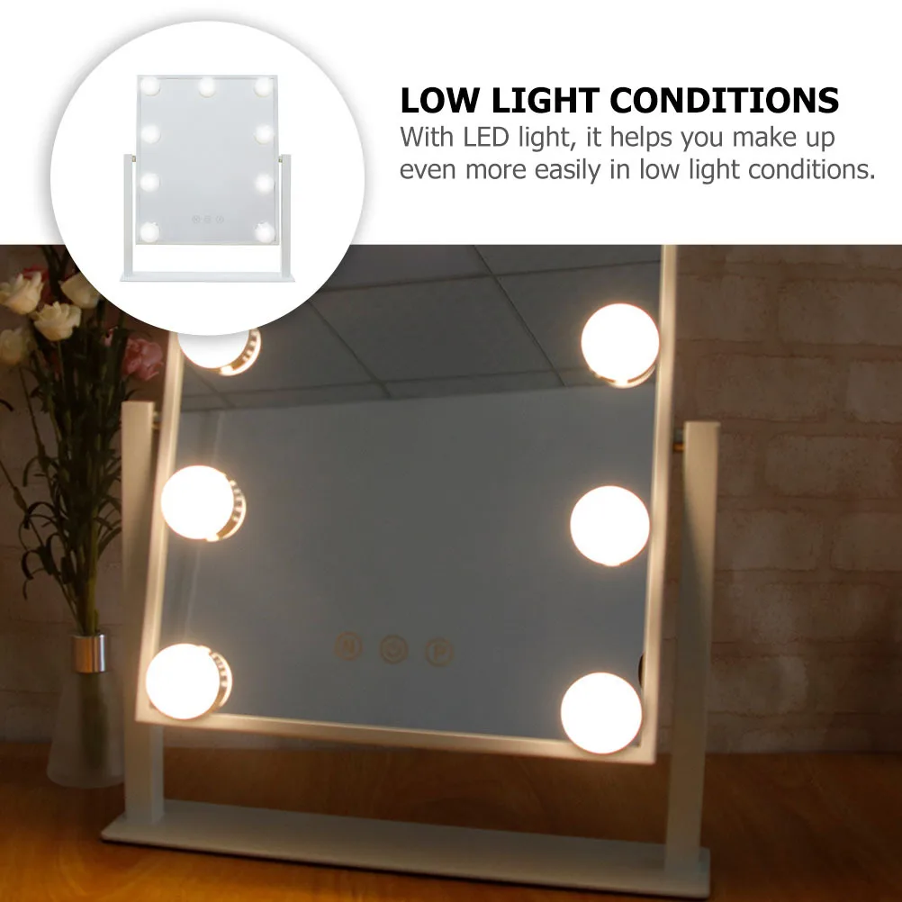 

1Pcs Single Side LED Makeup Mirror Desktop Lamp Bulb High Quality Stable Durable Tabletop Vanity Dressing Portable Home