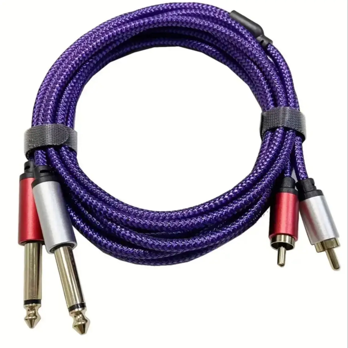 Kabel RCA do 6,35 mm, adapter audio stereo, 2,1/4 cala TS do 2 RCA, wtyk-męski do wtyku-męskiego, do mikrofonu, miksera, karty dźwiękowej, wzmacniacza. — zdjęcie produktu 7