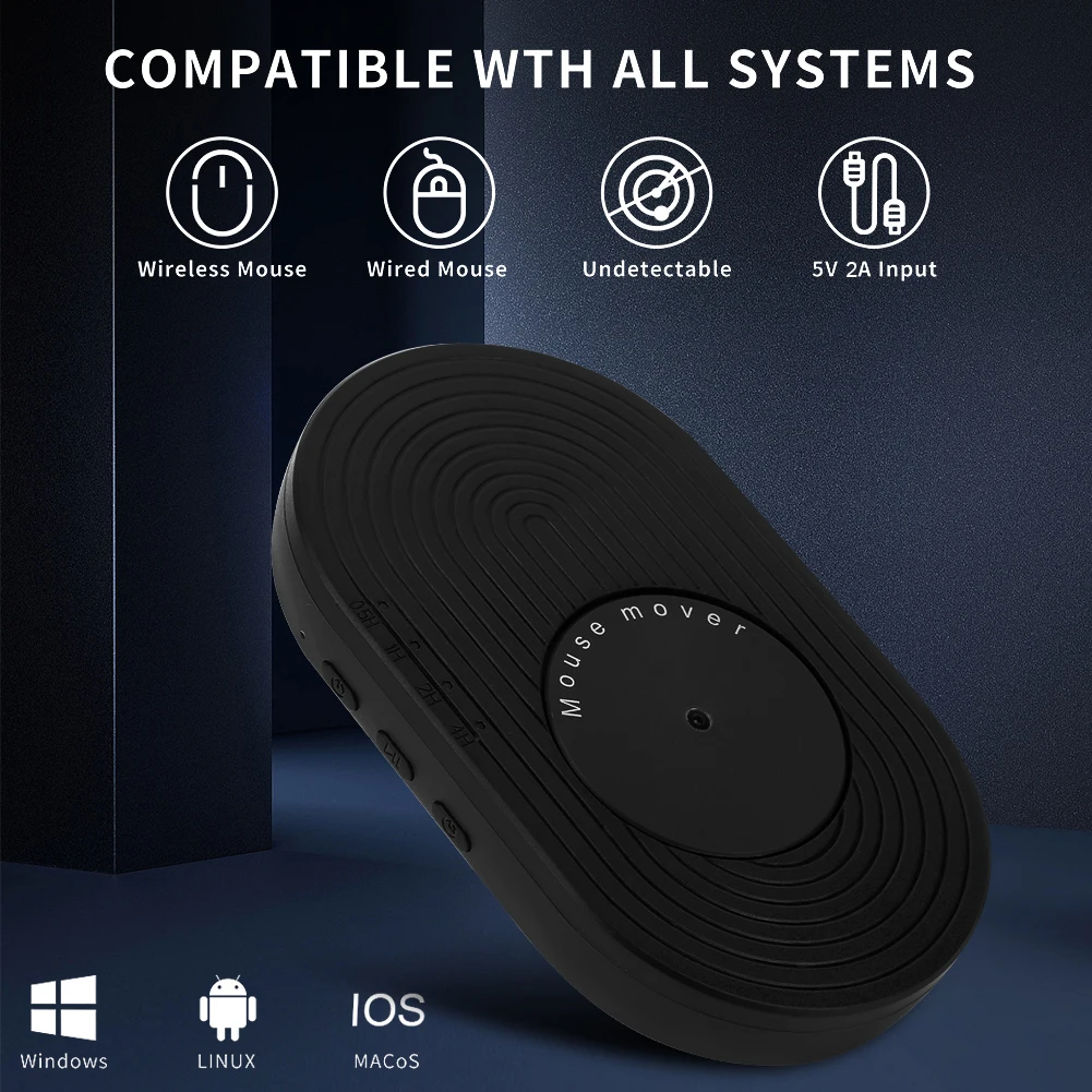 

USB Mouse Jiggler with Button Adjustable Mouse Mover Automatic Mouse Movement Simulator for Computer Awakening Keeps PC Active