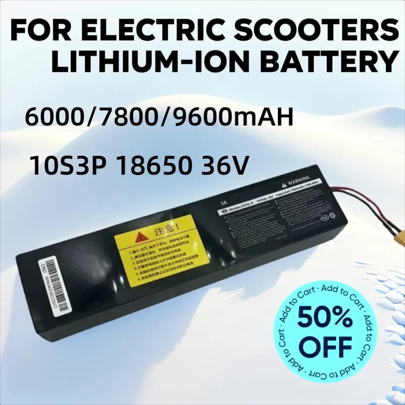 

10S3P 18650 36V 6000/7800/9600mAH for Electric Scooters Lithium-Ion Battery XT60+SM Plug