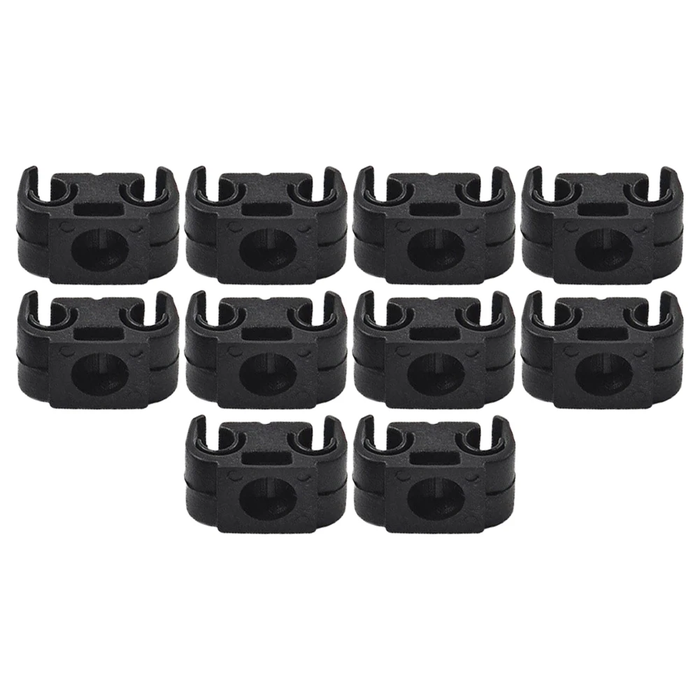 10Pcs Double Brake Line Clips Clamps Black For 5mm (3/16