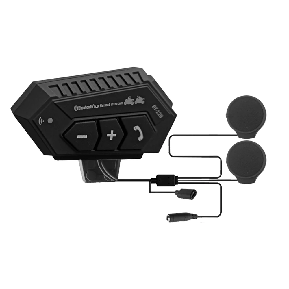 Motorcycle Intercom Headset BT-12B Music Wireless Waterproof Takeaway Rider Headphone for Safe
