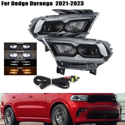 Per Dodge Durango 2014-2021 2022 2023 Fari Lampada frontale a LED con indicatori di direzione a LED DRL auto Luci abbaglianti e anabbaglianti