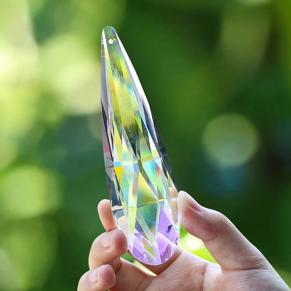 120mm Rainbow Crystal Suncatcher for For Windows Sunshine Catcher Chandelier Crystal Pendant  Garden Hanging Decor Glass Prism