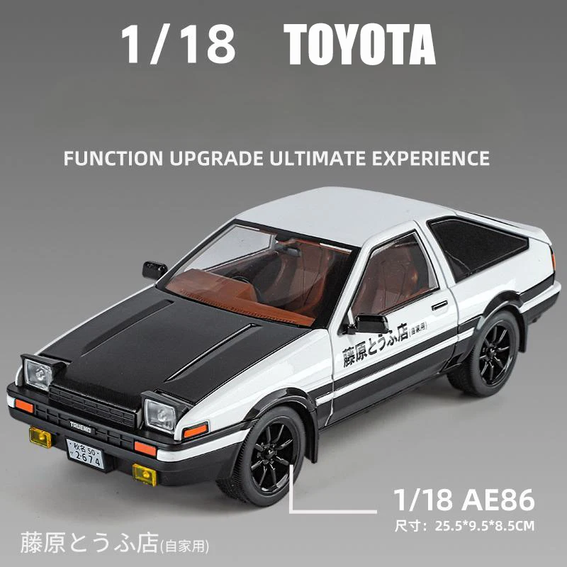 JDM 1:18 Toyota AE86 TRUENO Initial D Alloy Metal Diecast Model Car Racing Car Collectibles Children's Toy Car Birthday Gift Boy