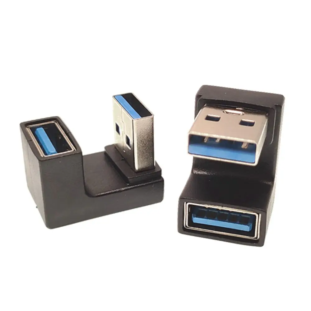 2PCS USB Typ A zu Typ A Adapter Up & Down Abgewinkelt USB 3,0 Adapter A Stecker auf Buchse Verlängerung 180 grad 5Gbps Laptop PC