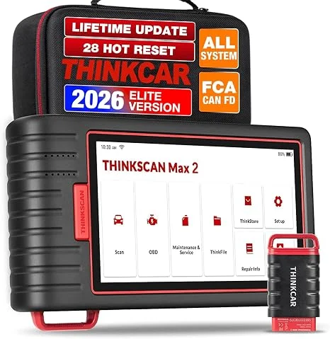 Thinkcar 2026 Thinkscan Max2 Wireless OBD2 Scanner No Subscription Lifetime Software Upgrade, Full System Diagnosis, CAN-FD & FCA AutoAuth Support, 28+ Resets, ABS Bleed, Crankshaft Relearn