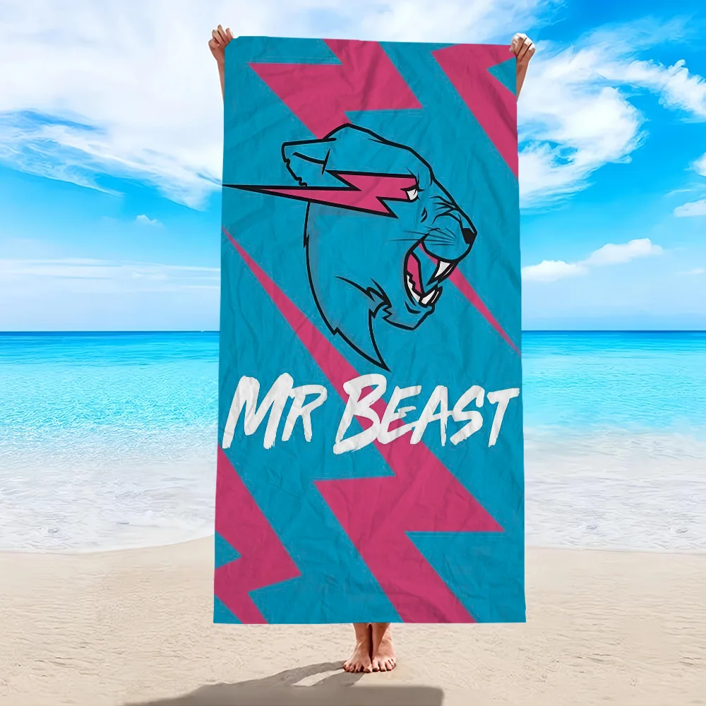 Game Blogger Mr-Beast Beach Towels Shower Towel Sauna Travel Spa Microfiber Quick Dry Gym Accessories Cute Room Decor