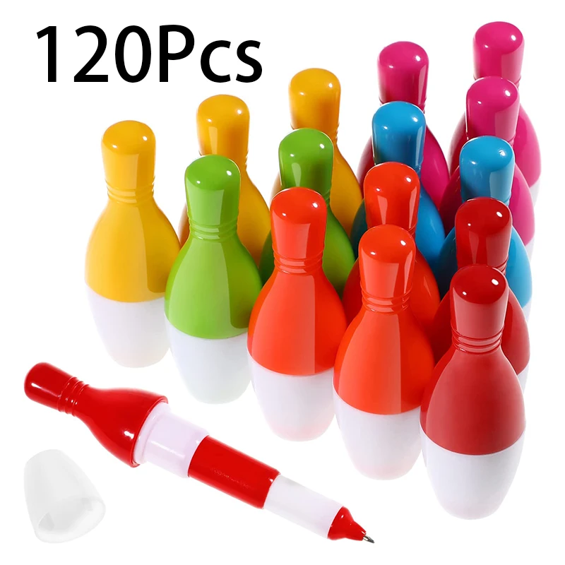 120Pcs Stationery Ballpoint Pen Lovely Telescopic Bowling Ball Pens School Child Gift School Supplies Office