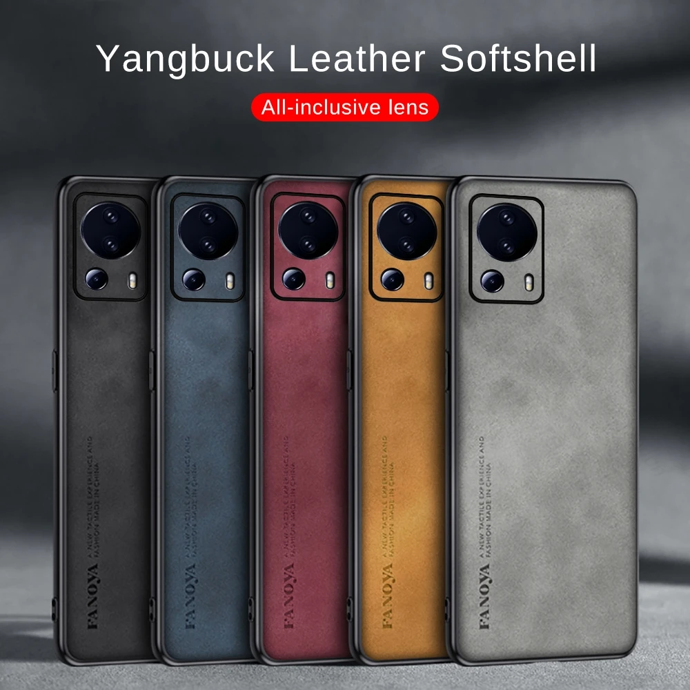 For Xiaomi 13 Lite 5G Case Lambskin Leather Cases On Xiomi Mi 13 Lite 13Lite Light 5G Camera Shockproof Soft Silicone Back Cover