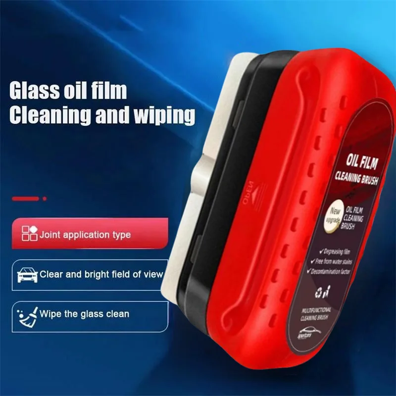 Car Glass Oil Film Remover Glass Cleaning Powerful Windshield Cleaner Car Glass Sponge Cleaning Brush Window Detailing Tool