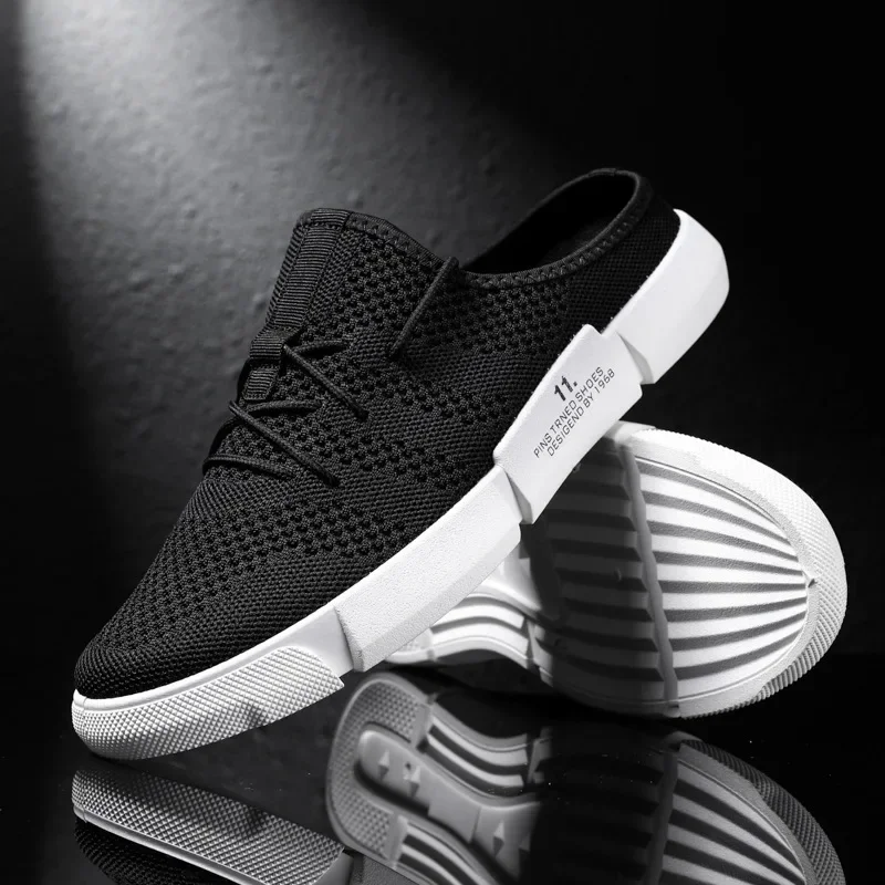 

2025 Men's New Summer Mesh Garden Shoes One Step Sandals Anti Slip Thick Bottom Casual Baotou Half Slippers for men