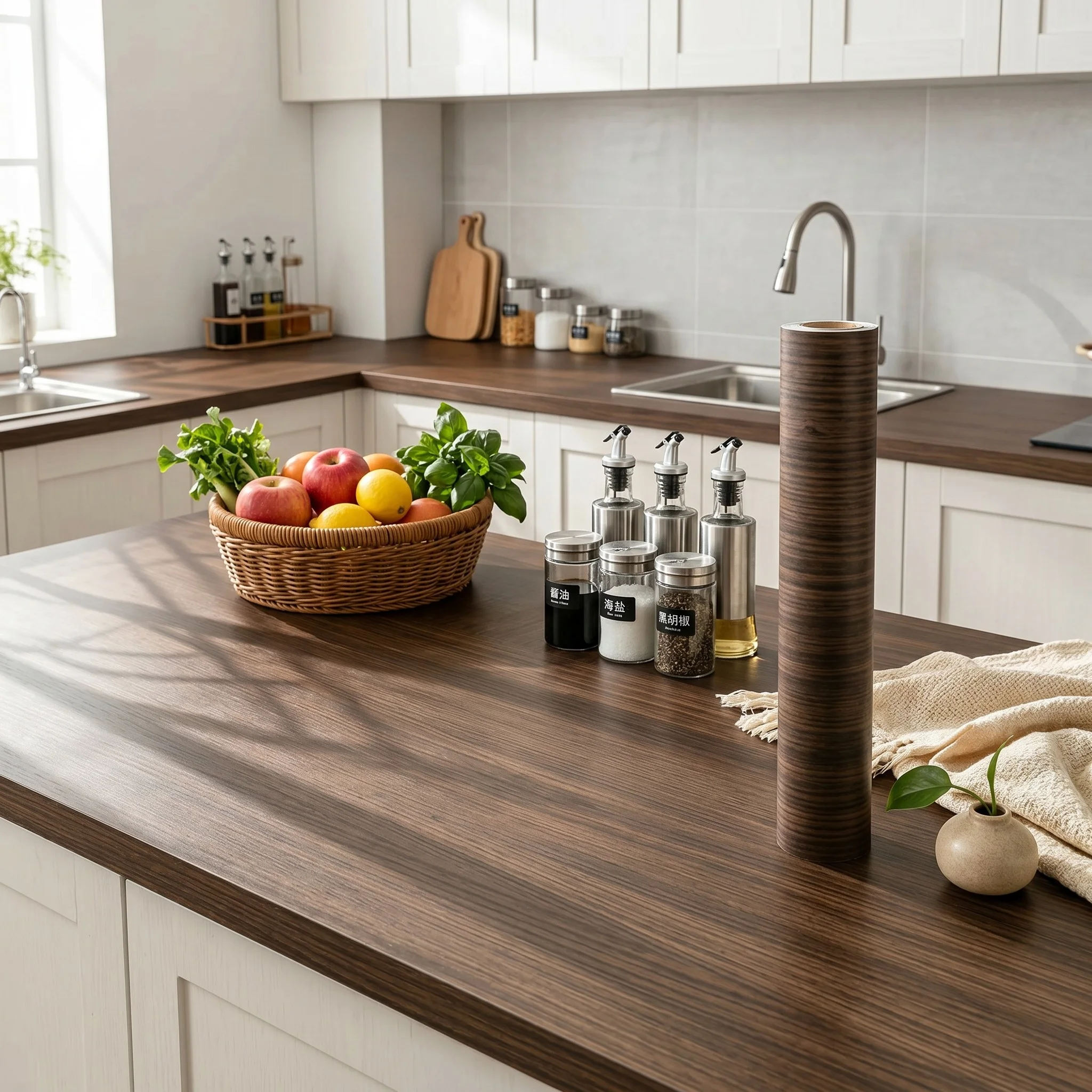 55cm Vinyl Waterproof Wood Grain 3D Stickers for Wardrobe Cupboard Table Closet Furniture PVC Self Adhesive Wallpaper Home Decor