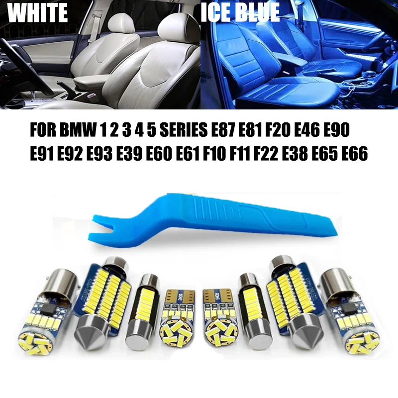 

Car LED Interior Light Kit For BMW 1 2 3 4 5 Series E87 E81 F20 E46 E90 E91 E92 E93 E39 E60 E61 F10 F11 F22 E38 E65 E66