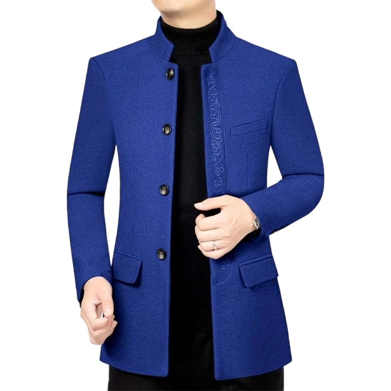 

Retro England Gentleman Jackets For Mens Priest Father Collar Blazers Slim Fit Mandarin Collar Elegant Formal Man Clothes Grapes