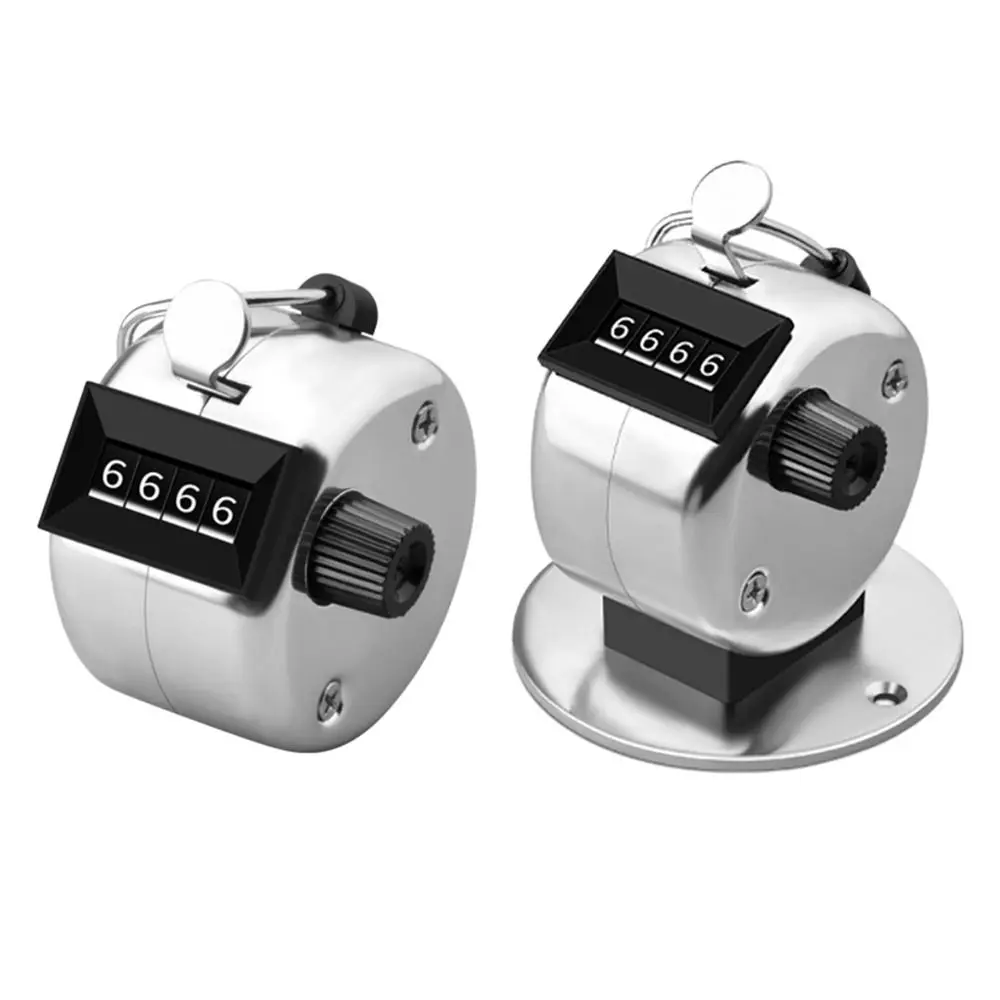 4 Digit Number Mechanical Counter Portable Metal Hand Held Number Counting Counting Clicker Warehouse