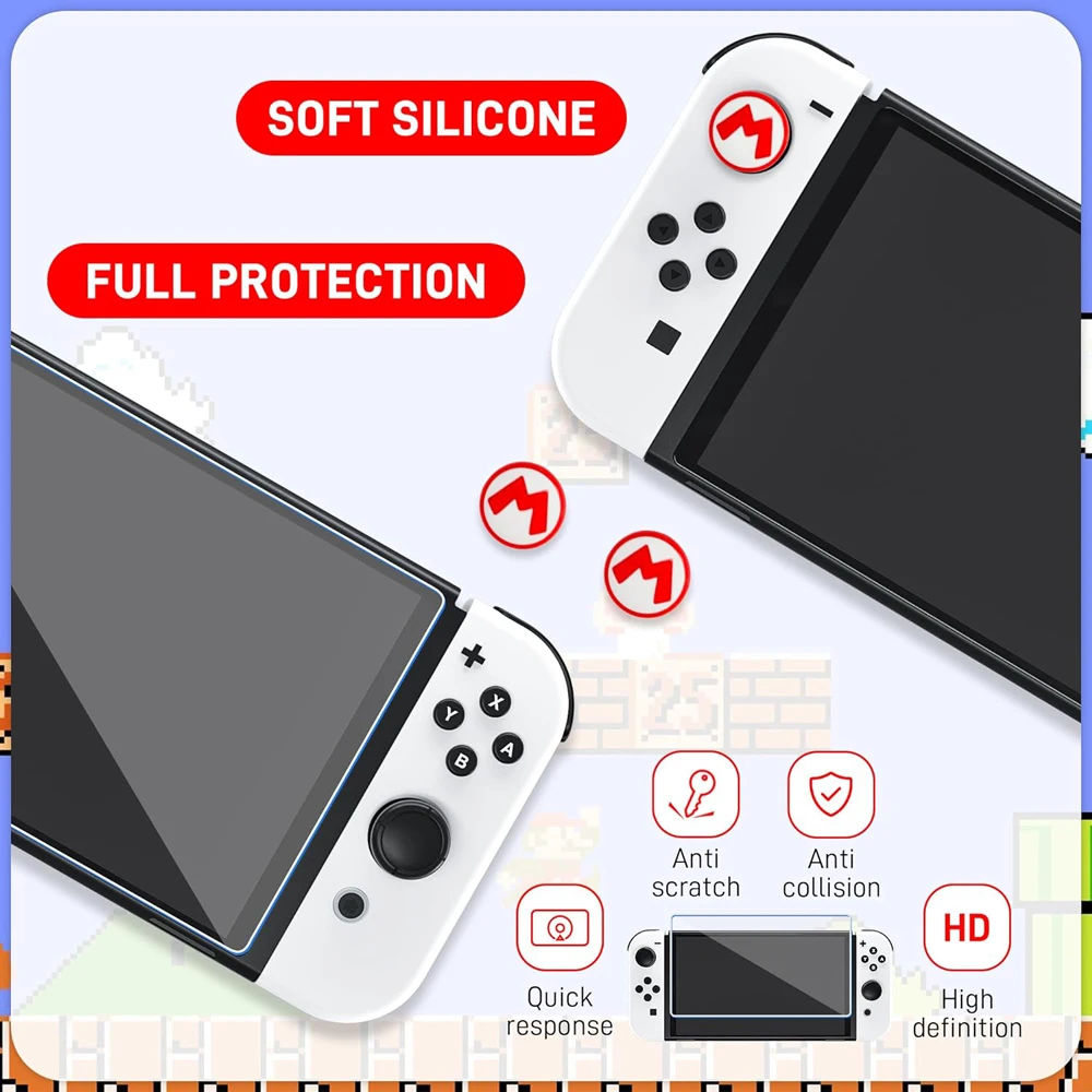 EVA-Aufbewahrungsschalter-Hülle, kompatibel mit Nintendo Switch/OLED, niedliche tragbare Switch-Tragetasche mit 10 Spielhaltern für Mario – Detail 18