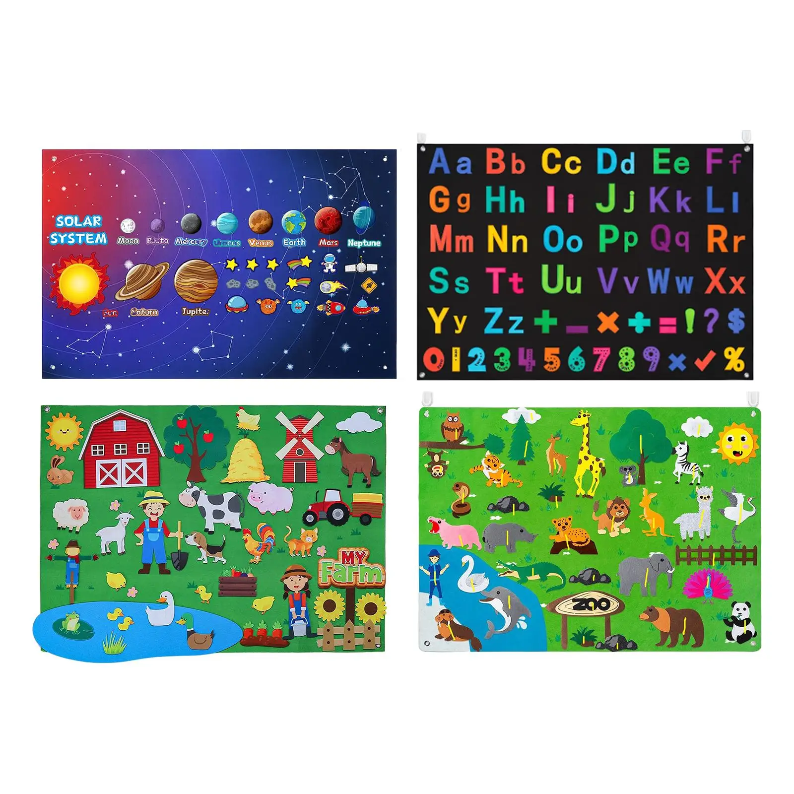 Felt Story Board Storytelling Flannel Board Hanging Teaching Toy Felt Busy Board