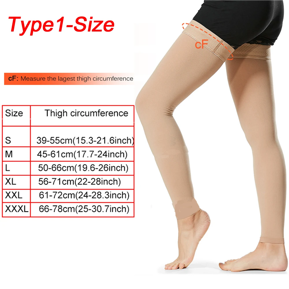 Open Toe Knee-High Compression Stockings Varicose Veins Stocking Compression Brace Wrap Shaping for Women Men 18-21mm