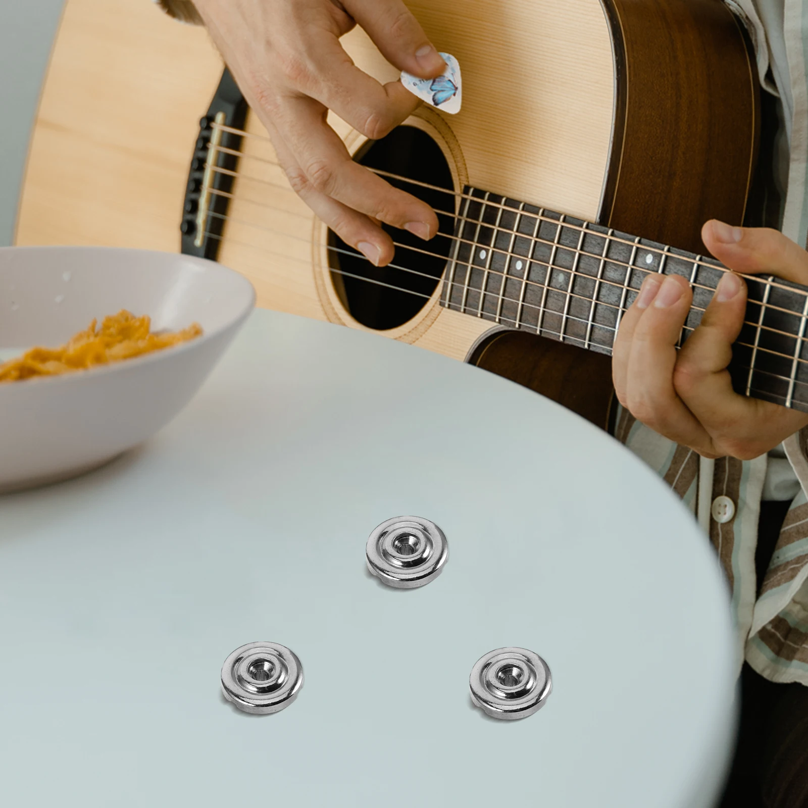 

6 PCS String Buckle Bass Guitar Retainer Screws Silver Black Hardware Metal Electric Accessories Parts