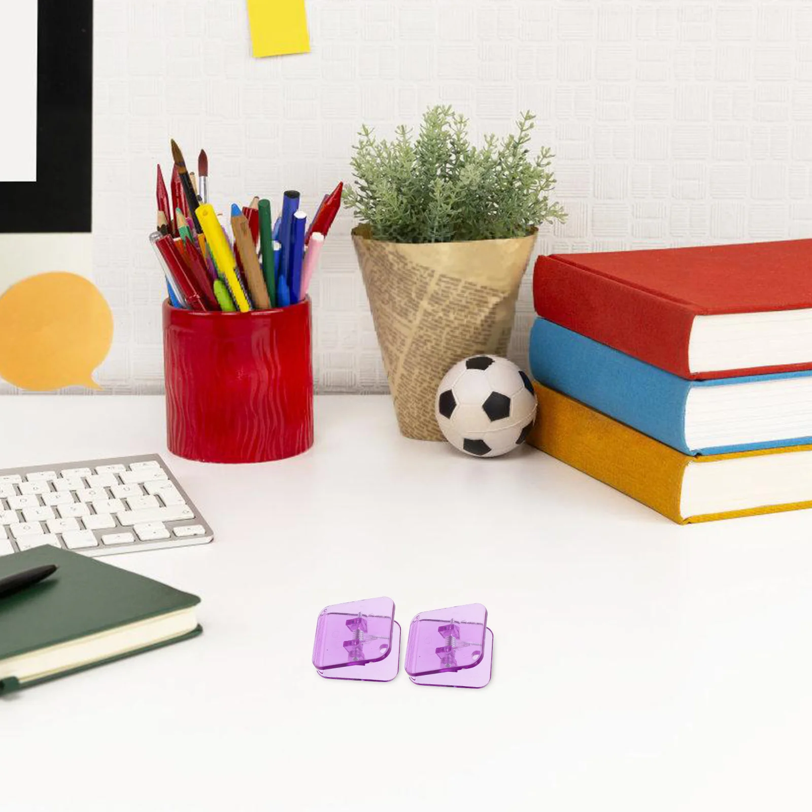 14 قطعة مشبك من البلاستيك على الحائط قابل للتركيب على المكتب المدرسي، منظم ورق متعدد الوظائف، ملحقات العمل المنزلي #6