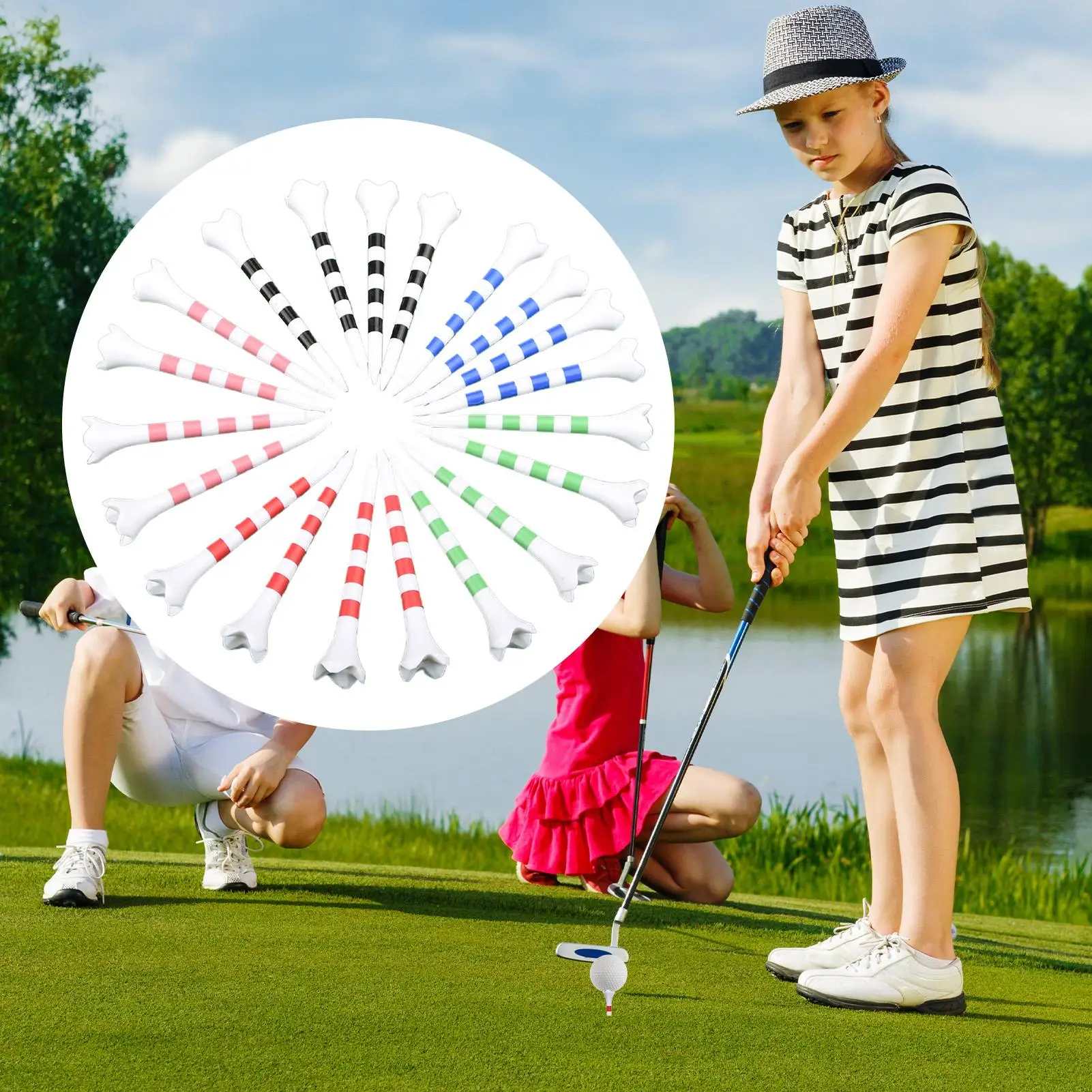 كورس جولف تي شيرت ممارسة الجولف التدريب الكرة تيز مخطط التدريب 20 قطعة حامل الكرة للرياضة النساء الرجال الأب المهنية