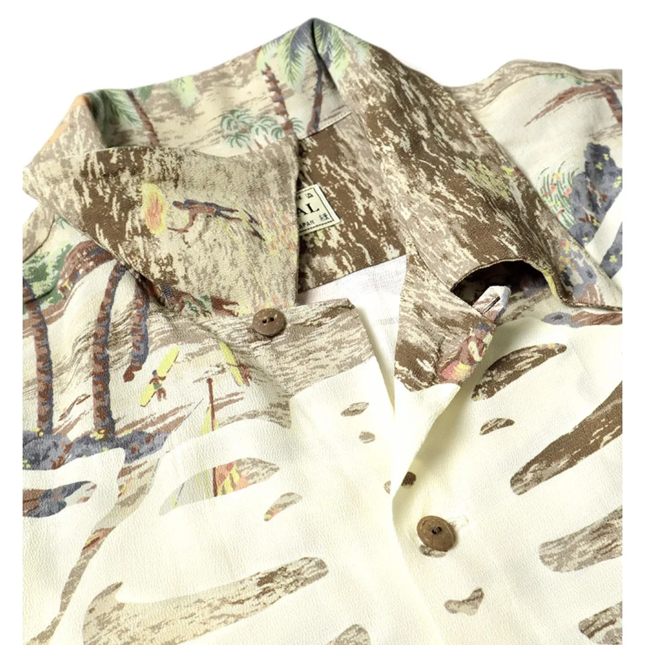 23SS KAPITAL Hirata Hiroshi Japanese Casual Bone Hawaiian Printed Cuban Collar Short Sleeved Shirt Summer