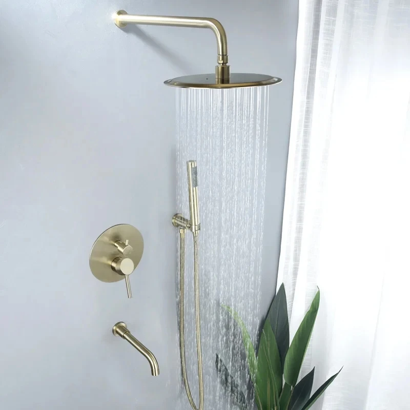 الأمطار دش مجموعات 304 حمام من الفولاذ المقاوم للصدأ دش مجموعة في الحائط دش مخفي الباردة والساخنة صنبور حوض خلاط صنبور #6