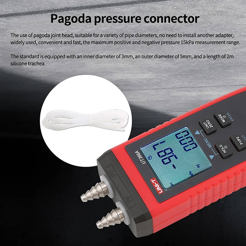 UNI-T Digital Manometer UT366A Air Pressure Gauge Handheld Pressure Differential Detector Pressure Measuring Device