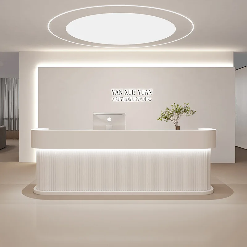 Simple beauty salon checkout page Simple clothing store Yoga studio Bar Kindergarten paint front desk Hotel reception desk