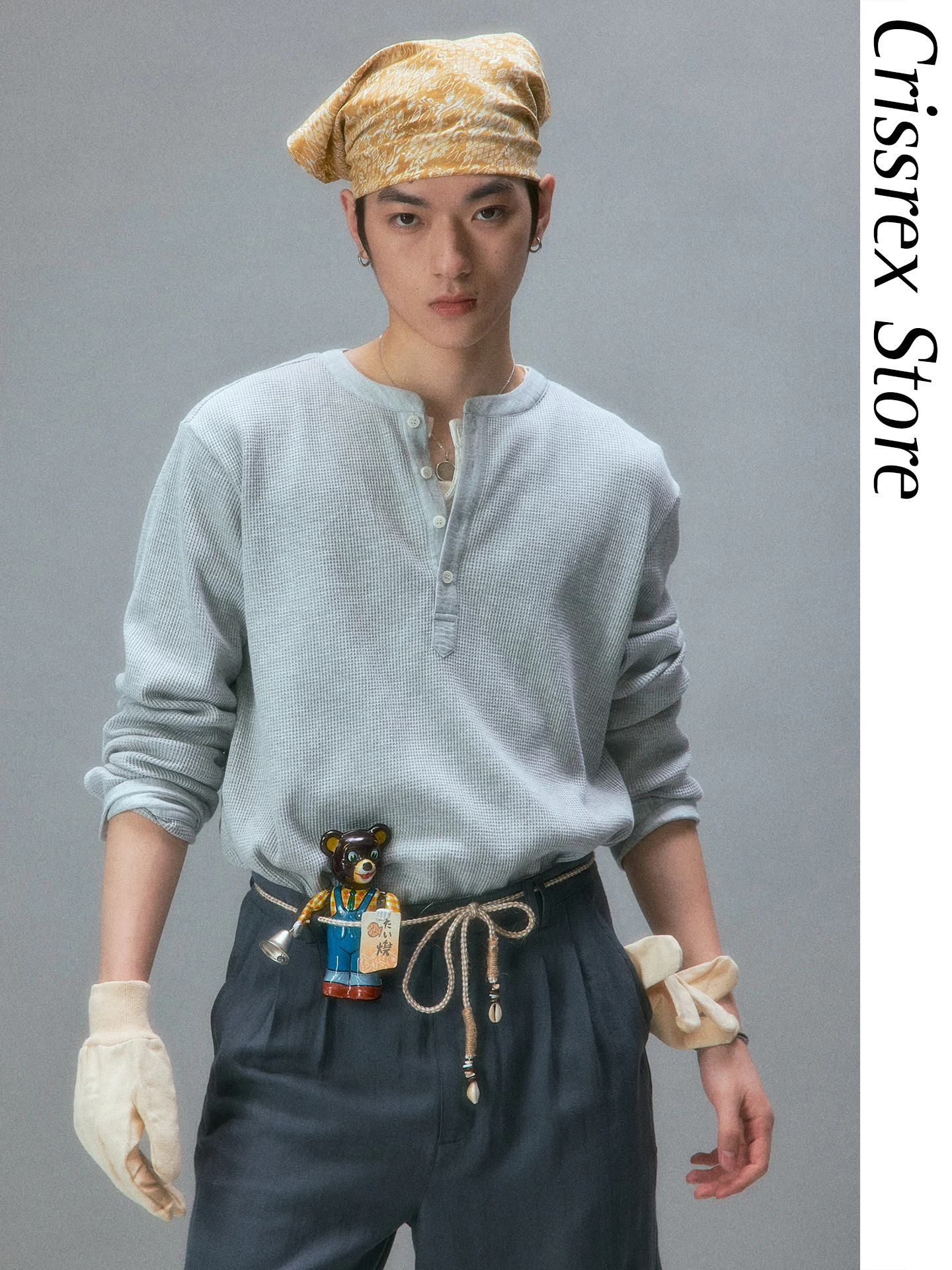 

Футболка с длинным рукавом Henry Collar от Crissrex Store Chemical Products, хлопковая, весенняя, молодежная, модная, свободного кроя, унисекс, цветная