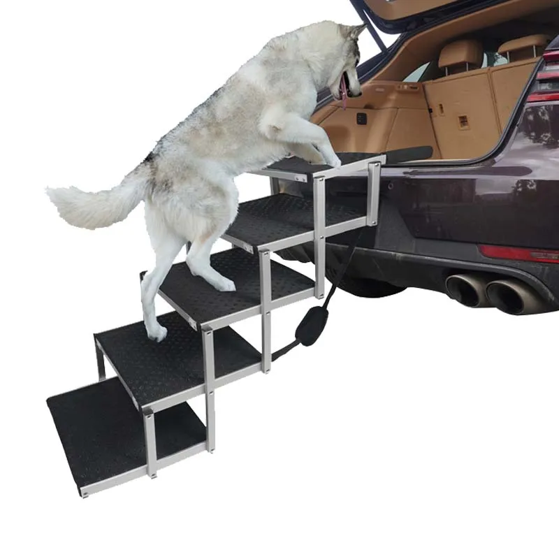 

Portable folding aluminum dog stairs camping and trekking car pet ramps