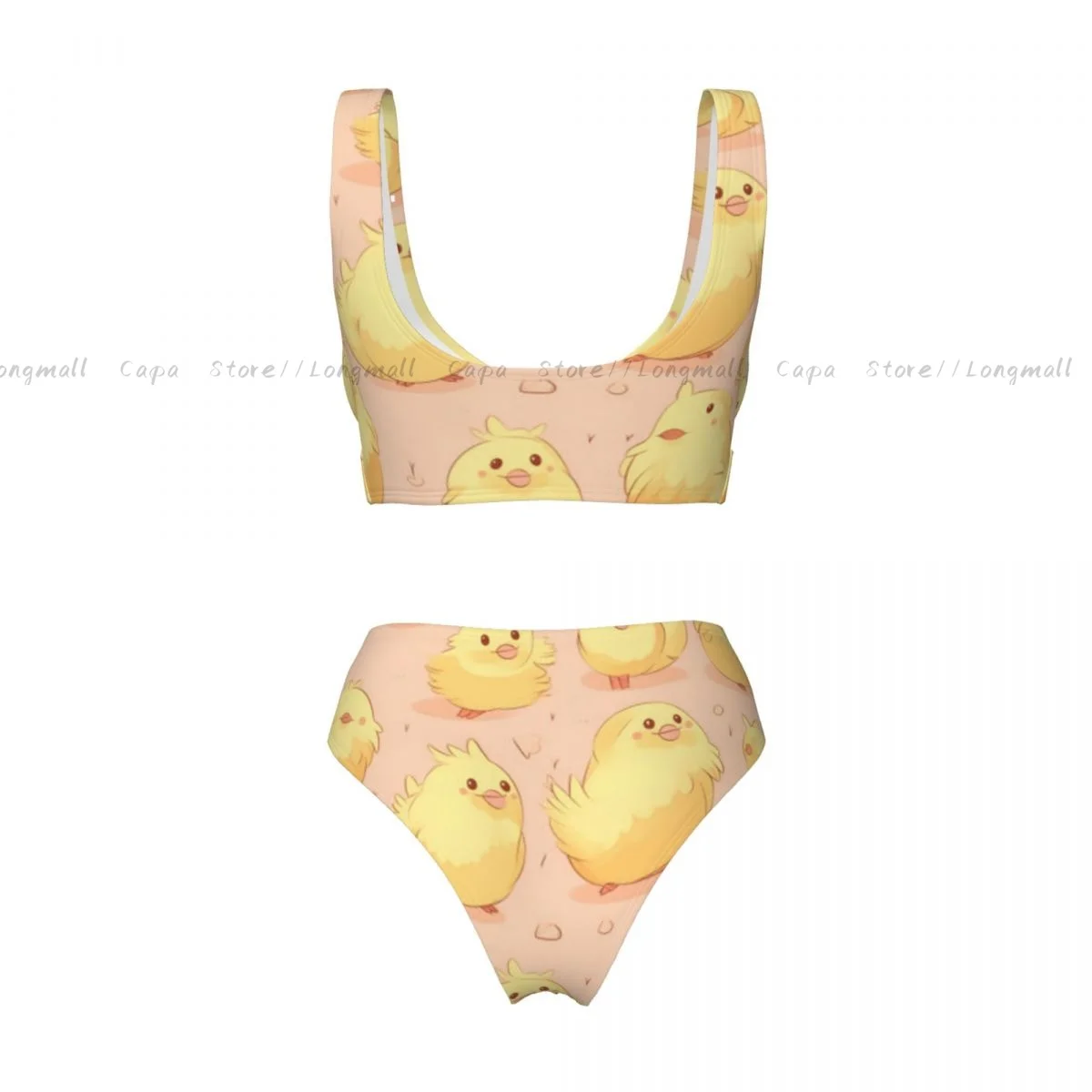 Conjunto de bikini sexy lindo pollo amarillo mujeres traje de baño de 2 piezas estilo transfronterizo