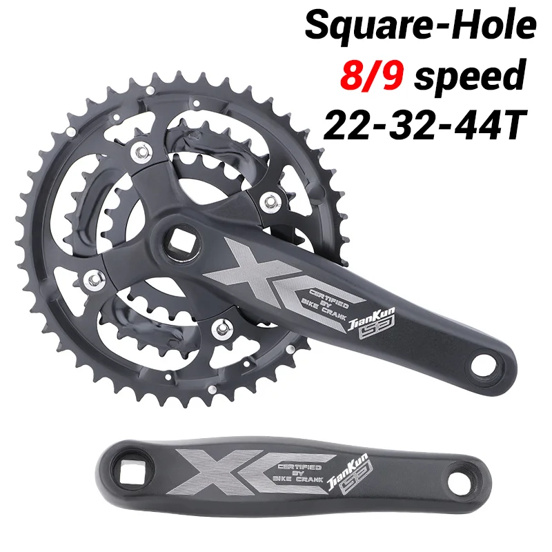 

170mm Square Hole Bicycle Crank 8 9 Speed 22 33 44 Teeth Aluminum Alloy Crankset For Shimano Mountain Bike Crankset