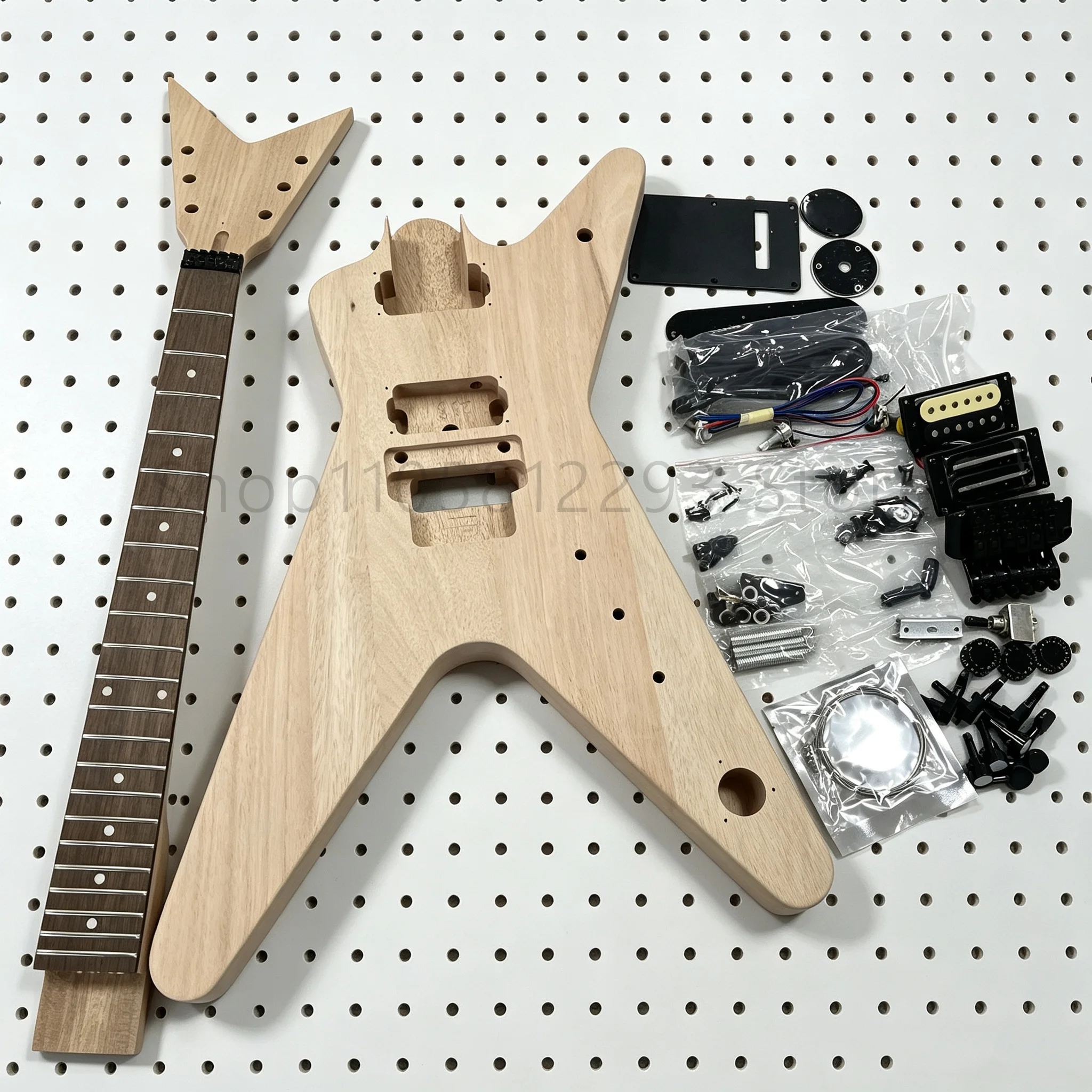 Electric Guitar DIY Kit Unfinished Body Rosewood Fretboard Complete Assembly Parts Christmas Gift - Free Shipping