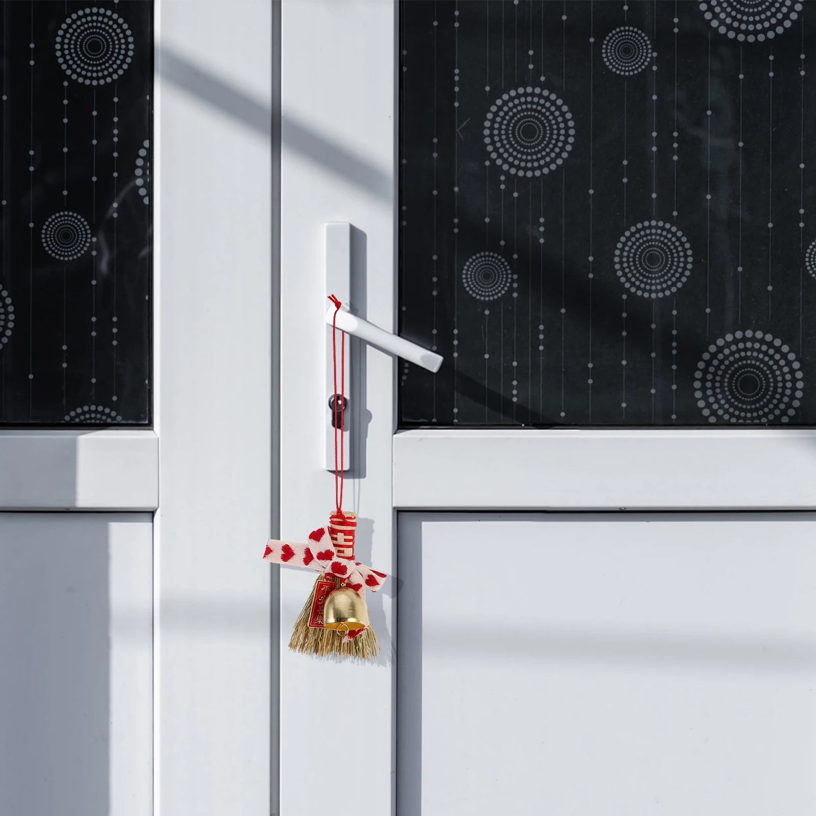 

Broom Housewarming Decoration Pendant Auspicious Door Bell Ornament Red Small Bells for Knob Lucky Festive Hanging Cord