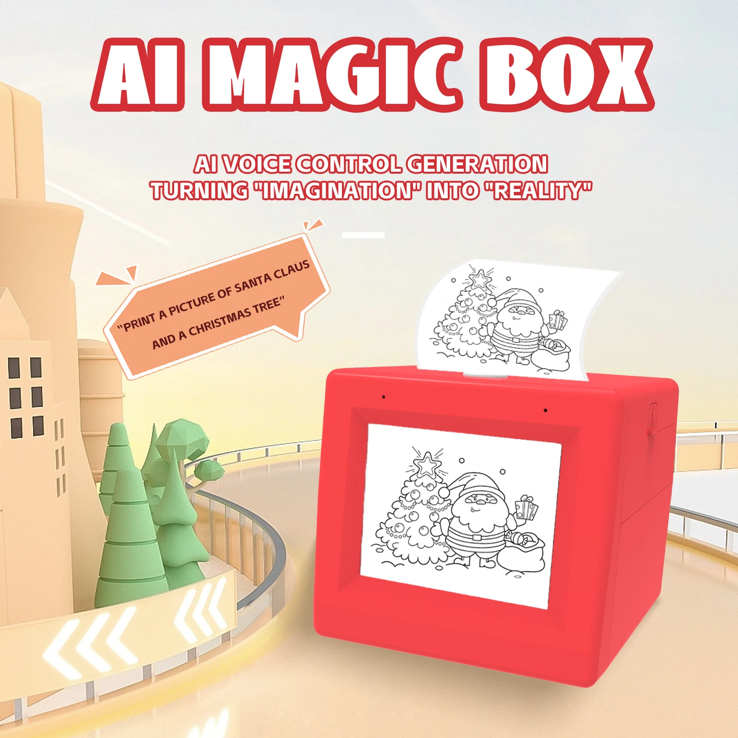 AI Mini Printer, Portable Thermal AI Voice Sticker Printer, for Pictures, Photos, DIY Creative, Home, School, Office, Travel Use