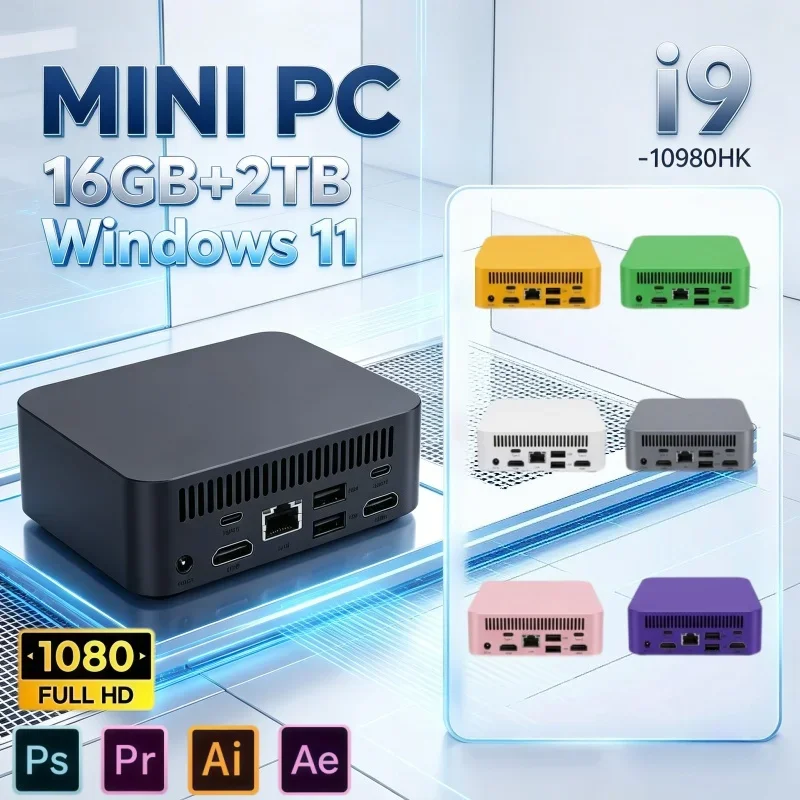 Intel I9 10980HK Micro Mini Computer 16GB RAM 2TB SSD Win11 4K WiFi6 Portable Compact PC For Movie Watching And Casual Gaming