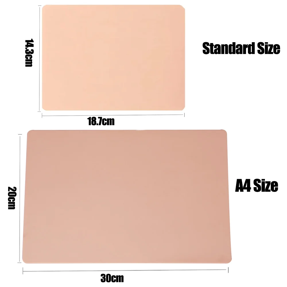 3MM A4/Standard Tattoo Practice Skin Silicone Fake Skin Double-Side Synthetic Leather Permanent Makeup Tattoo Training Skin