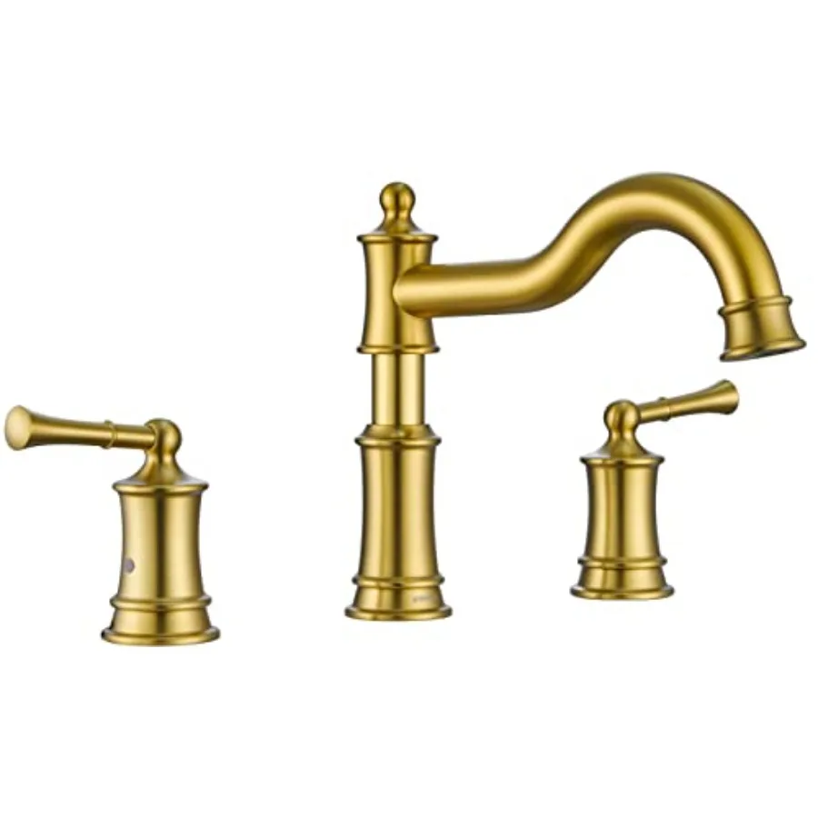 

Смеситель для ванны Roman, настольный, для ванной комнаты, элегантный классический излив с 3 отверстиями, 2 ручки, картриджный клапан