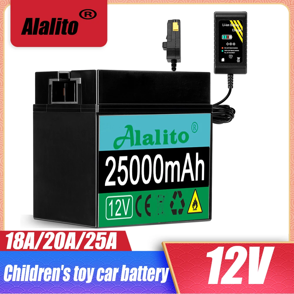 

12V Battery for Ride on Toys - TB3 12V 25Ah Rechargeable 12V Ride On Replacement Battery for Fisher-Price Power Wheels Vehicles