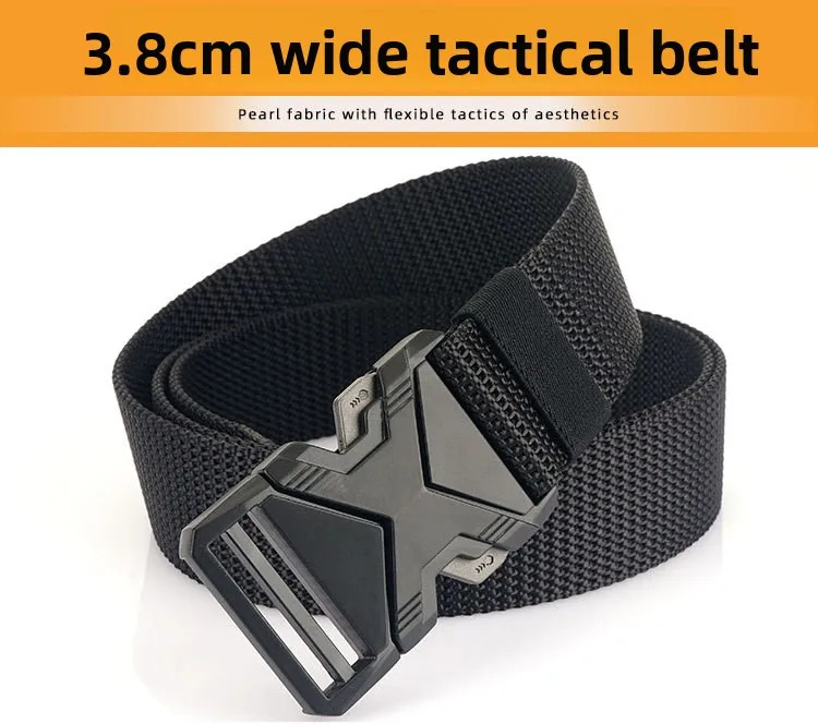 Herren-Taktikgürtel aus Nylon-Canvas, leicht, vielseitig einsetzbar, militärischer Herren-Gürtel, verstellbar, mit Schnellverschluss, Sportgürtel, 125 cm. – Detail 4
