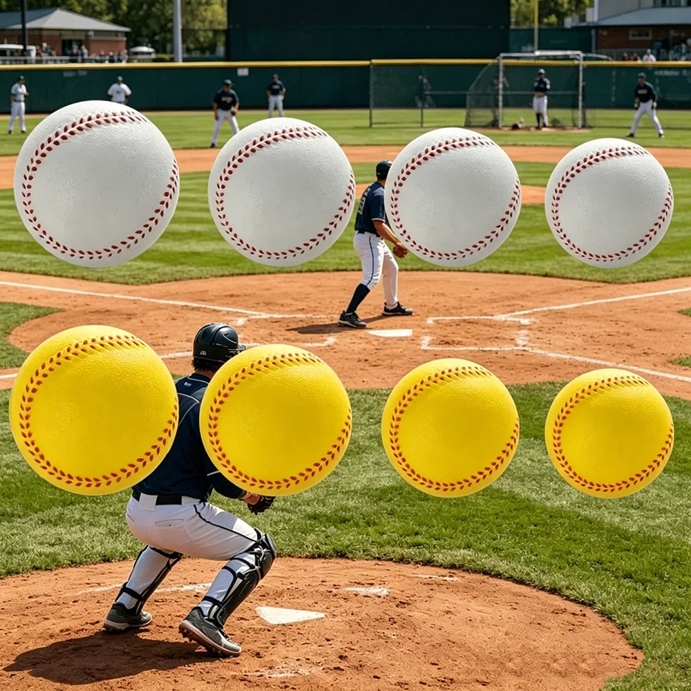 6pcs PU Soft Baseball, Foam Stretch Ball, PU Foaming Sponge Ball, Bouncy Baseball Balls, Team Practice Baseball for Beginner